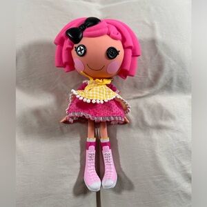 LALALOOPSY/ CRUMBS SUGAR COOKIE Pink Hair Black Bow Dress Shoes 2009 12" Doll